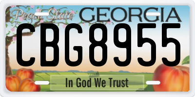 GA license plate CBG8955