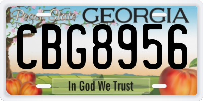 GA license plate CBG8956
