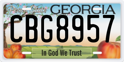 GA license plate CBG8957