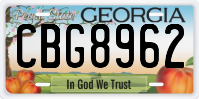 GA license plate CBG8962