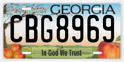 GA license plate CBG8969