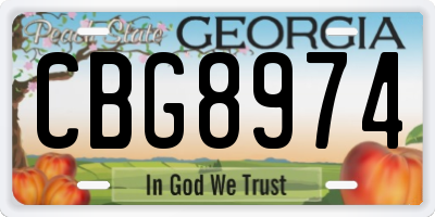 GA license plate CBG8974