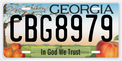 GA license plate CBG8979