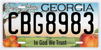 GA license plate CBG8983