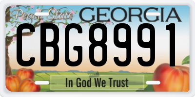 GA license plate CBG8991
