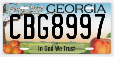 GA license plate CBG8997