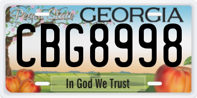 GA license plate CBG8998