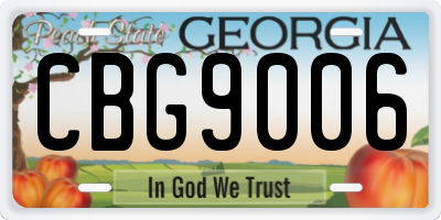 GA license plate CBG9006