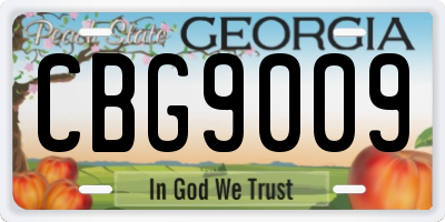 GA license plate CBG9009