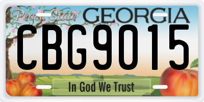 GA license plate CBG9015