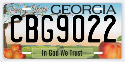 GA license plate CBG9022