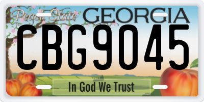 GA license plate CBG9045