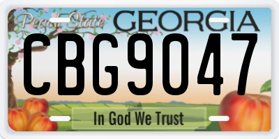 GA license plate CBG9047
