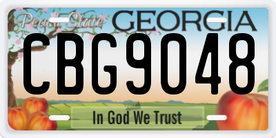 GA license plate CBG9048