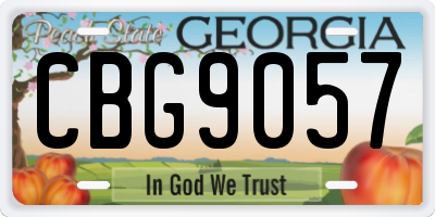 GA license plate CBG9057