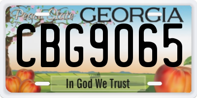 GA license plate CBG9065