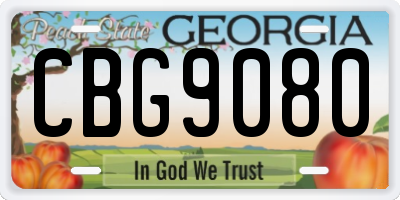 GA license plate CBG9080