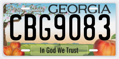 GA license plate CBG9083