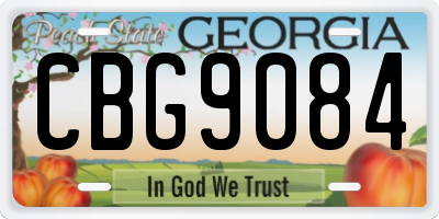 GA license plate CBG9084