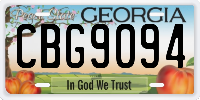 GA license plate CBG9094