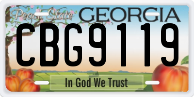GA license plate CBG9119