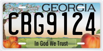 GA license plate CBG9124