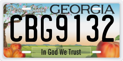 GA license plate CBG9132