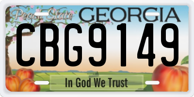 GA license plate CBG9149