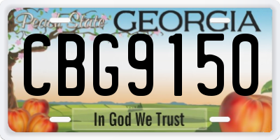 GA license plate CBG9150