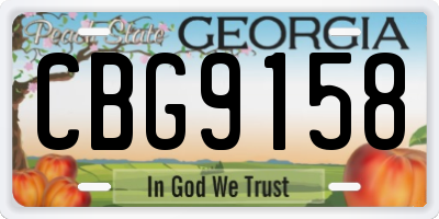 GA license plate CBG9158