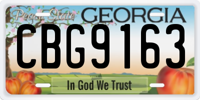 GA license plate CBG9163