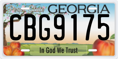 GA license plate CBG9175