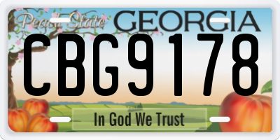 GA license plate CBG9178