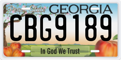 GA license plate CBG9189