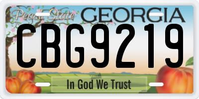 GA license plate CBG9219