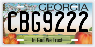 GA license plate CBG9222