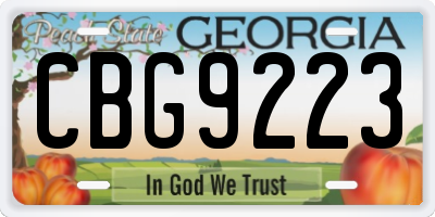 GA license plate CBG9223