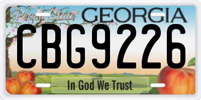 GA license plate CBG9226