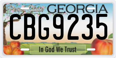 GA license plate CBG9235