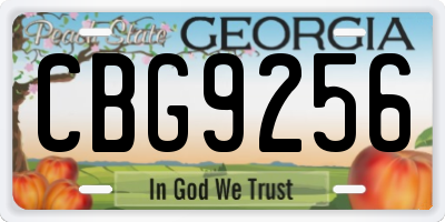 GA license plate CBG9256