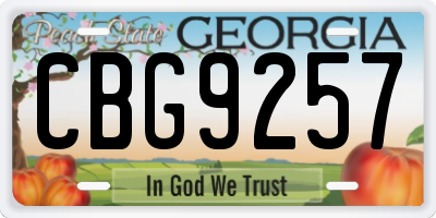GA license plate CBG9257