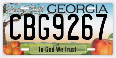GA license plate CBG9267