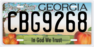 GA license plate CBG9268