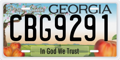 GA license plate CBG9291