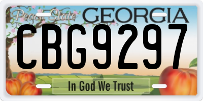 GA license plate CBG9297