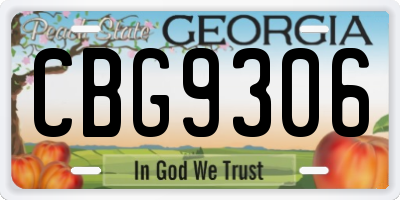GA license plate CBG9306