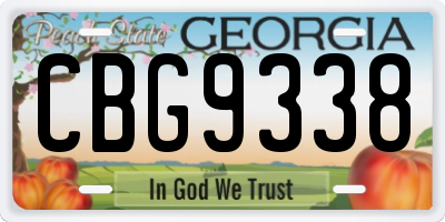 GA license plate CBG9338