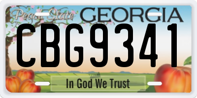 GA license plate CBG9341