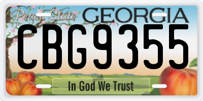 GA license plate CBG9355