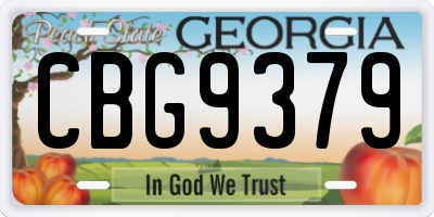 GA license plate CBG9379